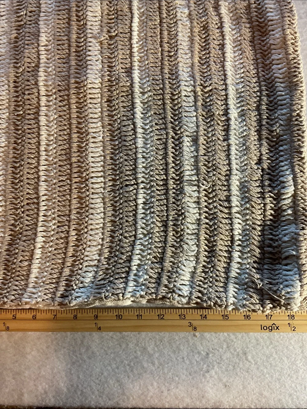 West Elm Striped Knit Pillow Cover in Beige and Cream